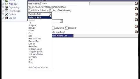 Horde Setting up filters by Host4Go Tutorials