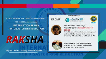 Webinar on Disaster Risk Reduction: Sendai Framework 2015-30.