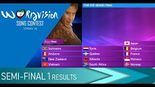 Worldvision Song Contest 18 - Semi-Final 1 Results