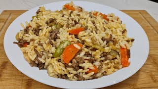 Rice with Ground beef! It&#39;s so delicious that you want to cook it over and over again!