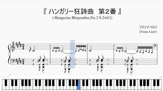 『リスト：ハンガリー狂詩曲 第２番』（Liszt, Hungarian Rhapsodies No.2, S.244/2）（ピアノ楽譜）