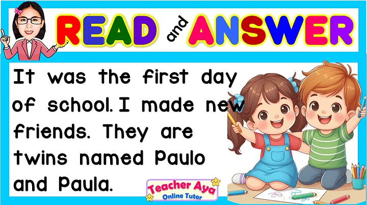 SHORT STORY WITH QUESTIONS | First Day of School | ENGLISH READING COMPREHENSION | Teacher Aya