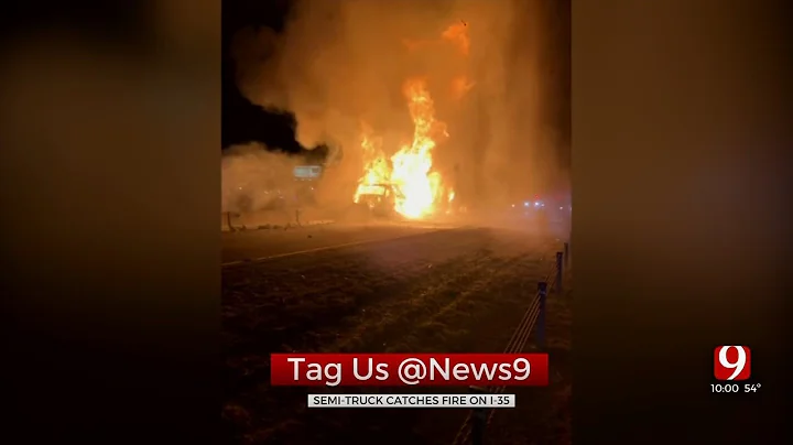 NB Lanes Of I-35 Closed In McClain County Due To Semi Crash & Fire