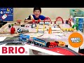 Johny unboxes new brio smart tech action tunnel travel set  builds biggest brio track layout ever
