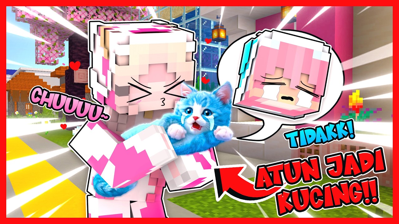 ATUN BERUBAH MENJADI KUCING BIRU DAN DIPELIHARA MOMON !! Feat @MOMON Minecraft