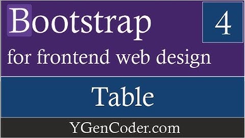 Bootstrap CSS #4: Working with Table