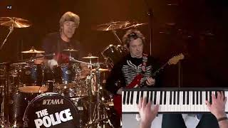 Video thumbnail of "Message in a bottle (Police) / piano cover + le son de Stewart Copeland (drums)"