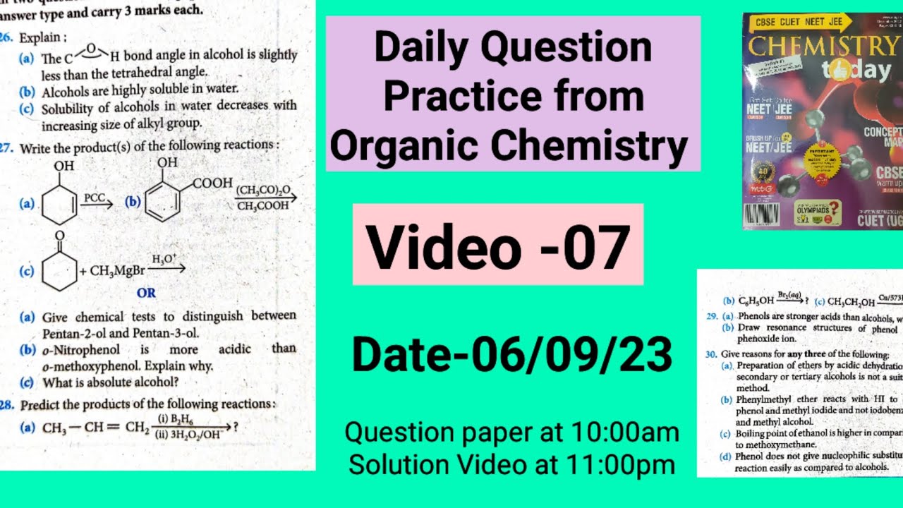 Daily Question Practice from Organic Chemistry video 07 WBCHSE NEET