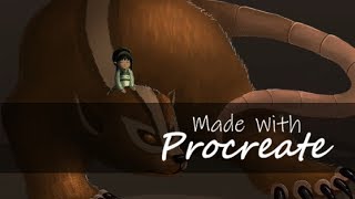 Timelapse Procreate Drawing - Riding the Badger Mole