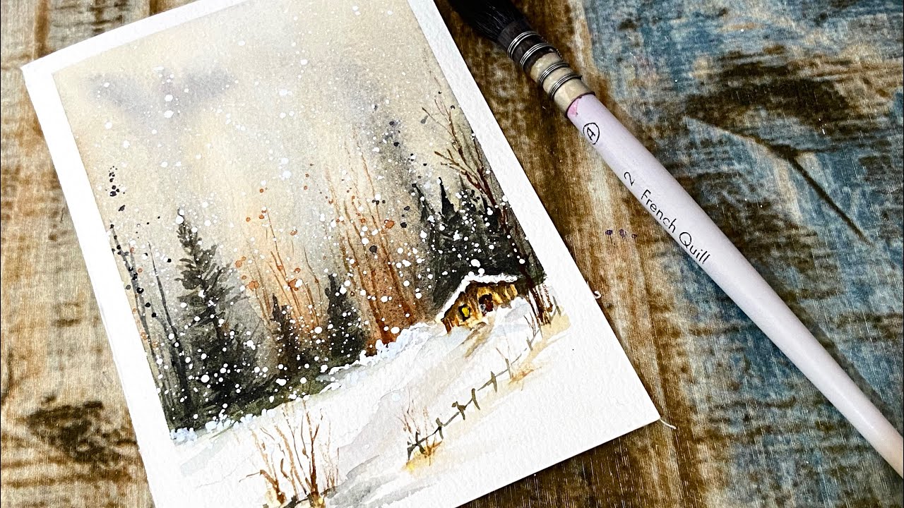 Easy Watercolor Snowscapes: Paint a Beautiful Winter Postcard