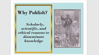 M&D Research Training Workshop - Publishing your work: Choosing publication style and form