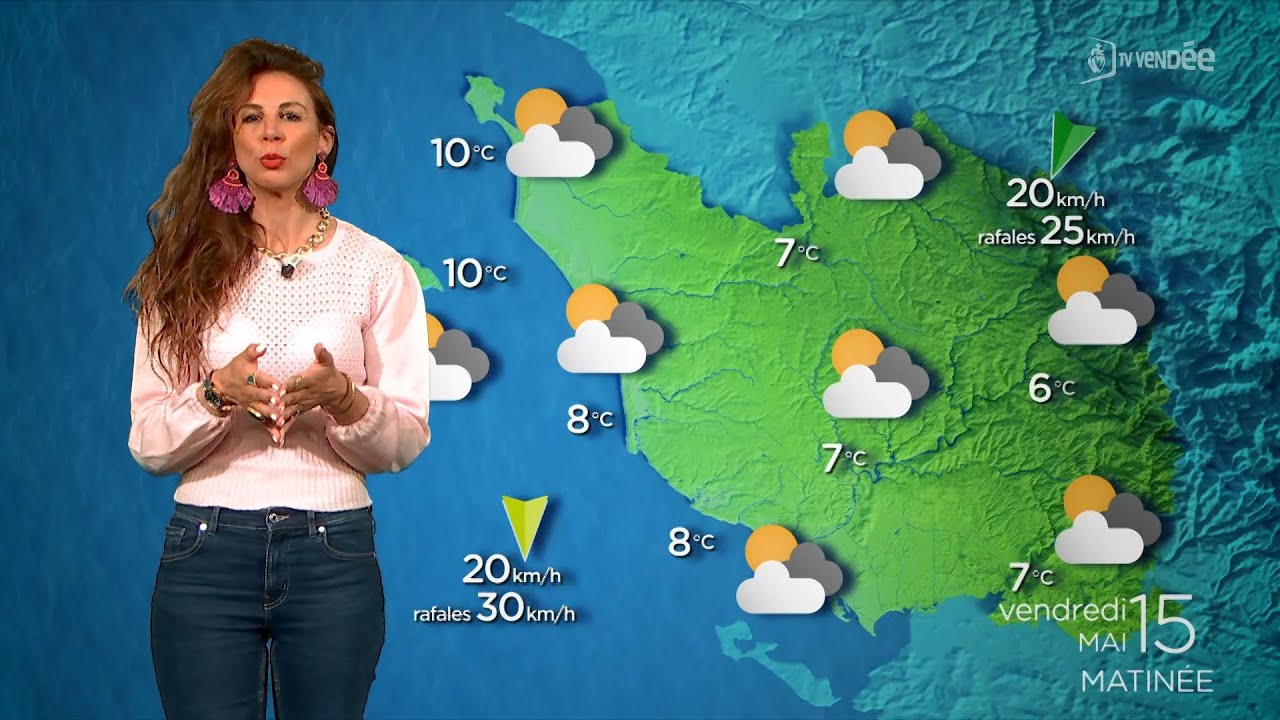 La météo de la Vendée du vendredi 15 mai 2026 : éclaircies timides et ondées possibles
