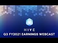 Q3 FY2021 Earnings Webcast – HIVE Blockchain Technologies – March 2, 2021