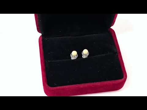 Сережки гвоздики Кульки 54083 розмір 4х4 мм бежева кераміка вага 0.7 г, видео 1