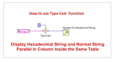 How to use Type Cast  Function (LabVIEW String and Hexadecimal String)