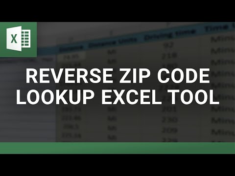 Reverse Zip Code Lookup Excel Tool