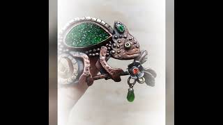 Хамелеон брошь с уваровитом #хамелеон #chameleon #уваровит