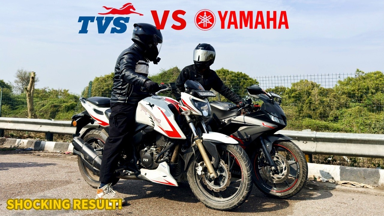 Apache RTR 200 4V vs Yamaha R15 V3 || Drag Race 😳 || 139 km/h Unexpected! 🚀