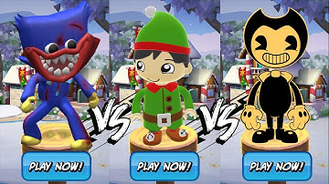 Tag with Ryan - Elf Ryan is Scared of Huggy Wuggy and Bendy - Gameplay