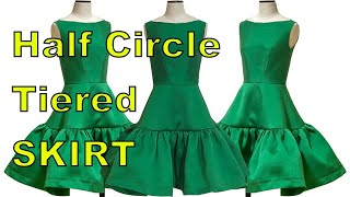 HALF CIRCLE TIERED SKIRT | TIERED SKIRT | PATTERN MAKING AND SEWING TUTORIAL | LA MODÉLISTE