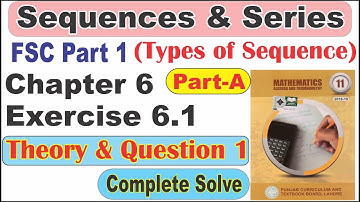 Fsc Part 1 Chapter 6 Sequences and Series. Exercise 6.1 Question 1