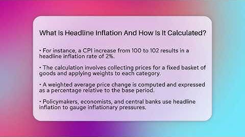 What Is Headline Inflation And How Is It Calculated? | Inflation Insight Channel News