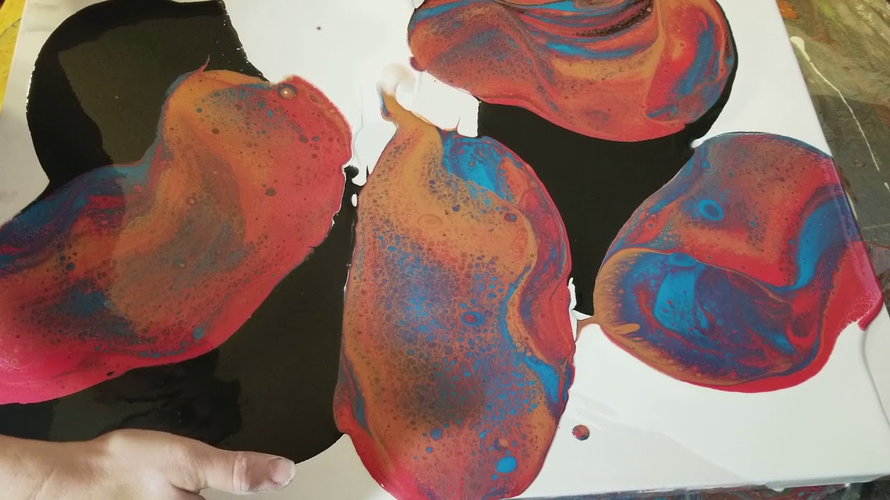 Acrylic pour with 5 colors and Alcohol - YouTube