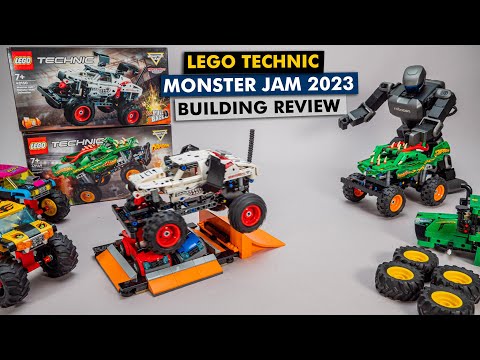 LEGO Technic Monster Jam 2023 sets building review, tractor tire swap &amp; a surprise guest 🤖
