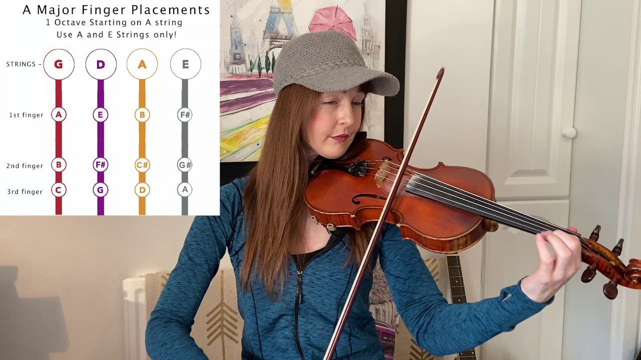 A Major Scale 1 Octave | Violin - YouTube