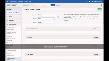VTiger Custom Views, Screen Layouts & Forms