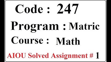 AIOU Code 247 Solved Assignment No 1 Autumn 2024 | Baloch Academy