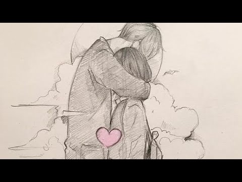 How To Draw Girl And Boy Couple Hug Step By Step By Art Sketches Shom Me Song Youtube