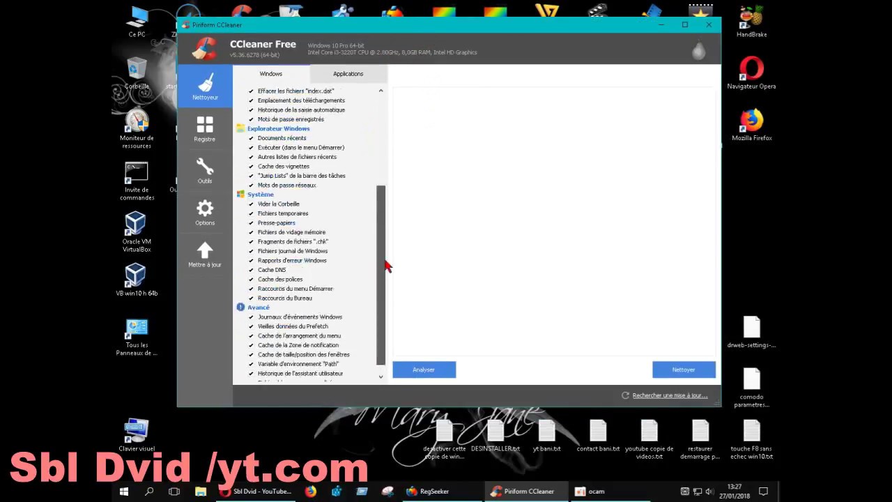 Ccleaner Options Nettoyer L Espace Libre Tuto Fr Youtube