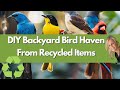 Diy bird feeders  bird house from recycled items  trash to treasure