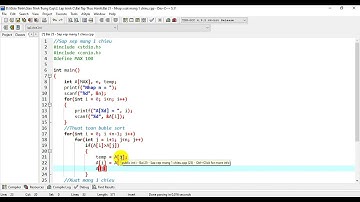 Lập trình căn bản C -  Sắp xếp mảng 1 chiều bằng thuật toán Bubble Sort.
