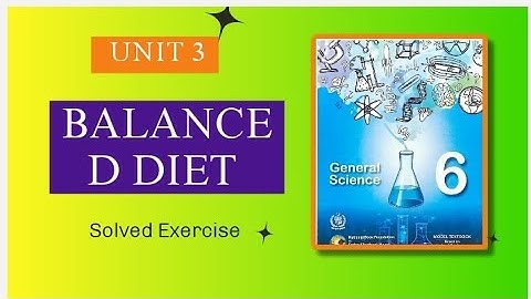 Unit 3|| Balanced Diet || Science 6|| Solved Exercise
