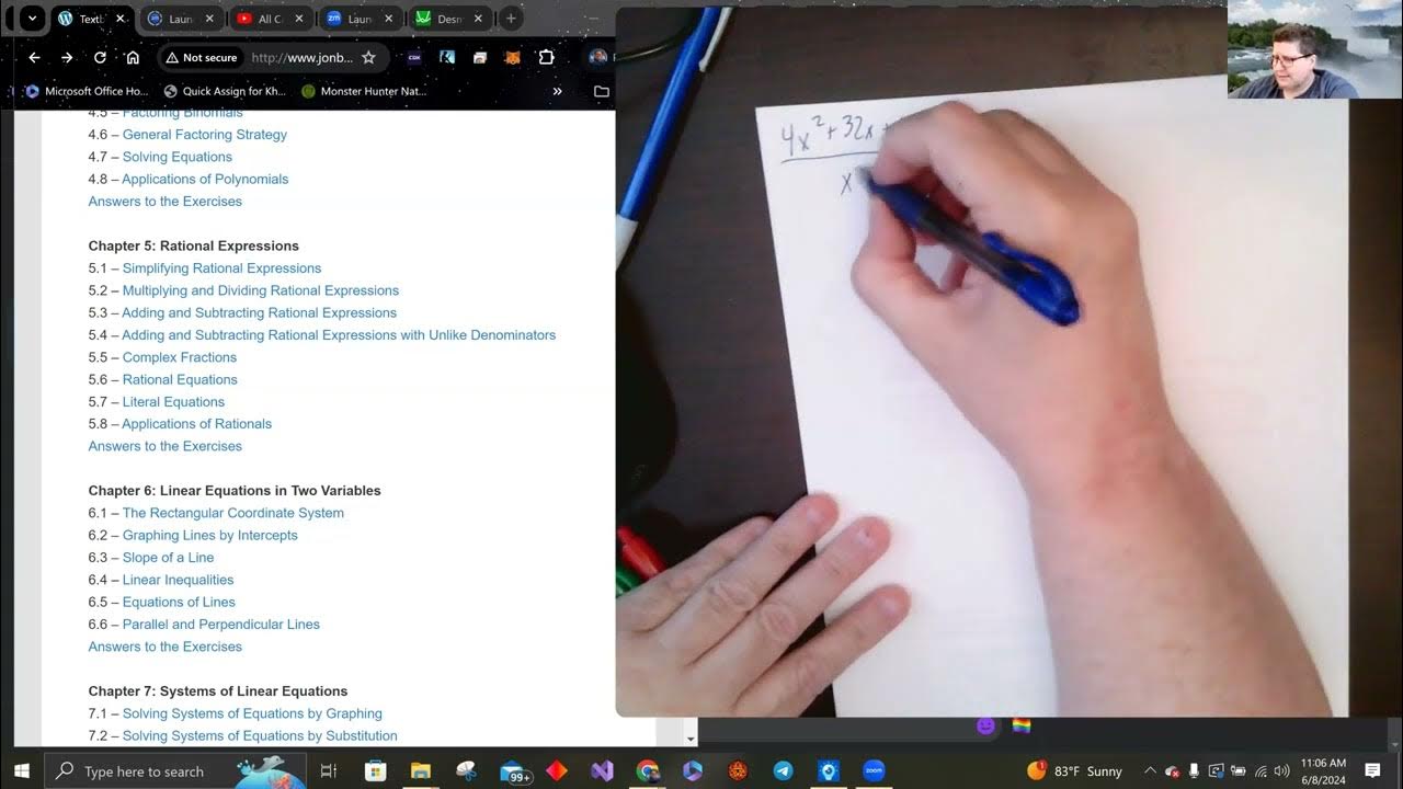 Math 044 College Algebra using jonblakely.com textbook 5.2b Dividing ...