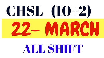SSC CHSL 22 MARCH 2018  questions