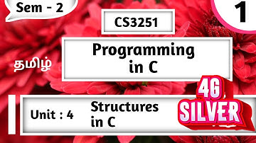 Structures in C in Tamil | Programming in C in Tamil | Unit 4 | CS3251 in Tamil