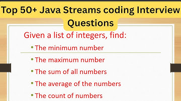 Top 50+ Java Streams Coding Questions - Find min ,max, sum, average, count of all the numbers #java8