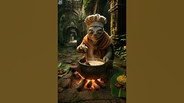 Wise Old Turtle🐢 Making Pongal in Forest Temple🍲#shorts #turtle #pongal #chef #cooking #shortvideo