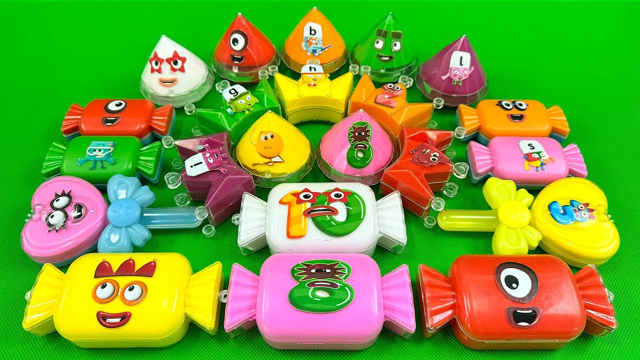 Cleaning Smooth Colorful Slime with Numberblocks, Alphablocks