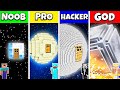 Minecraft Battle: NOOB vs PRO vs HACKER vs GOD: MOON PLANET HOUSE BASE BUILD CHALLENGE / Animation