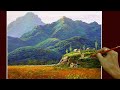 Acrylic Landscape Painting in Time-lapse / Native Village Near the Mountain / JMLisondra