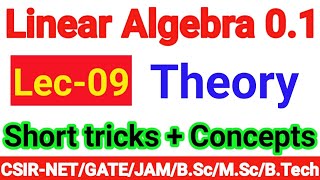 Lec-9: Matrix_How to find Eigen Vectors (CSIR/GATE/M.Sc./B.Sc./B.Tech.)