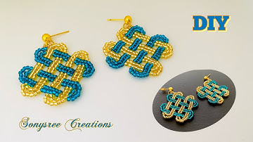 Loopy loop Earrings ||Celtic knot || DIY Beaded Earrings