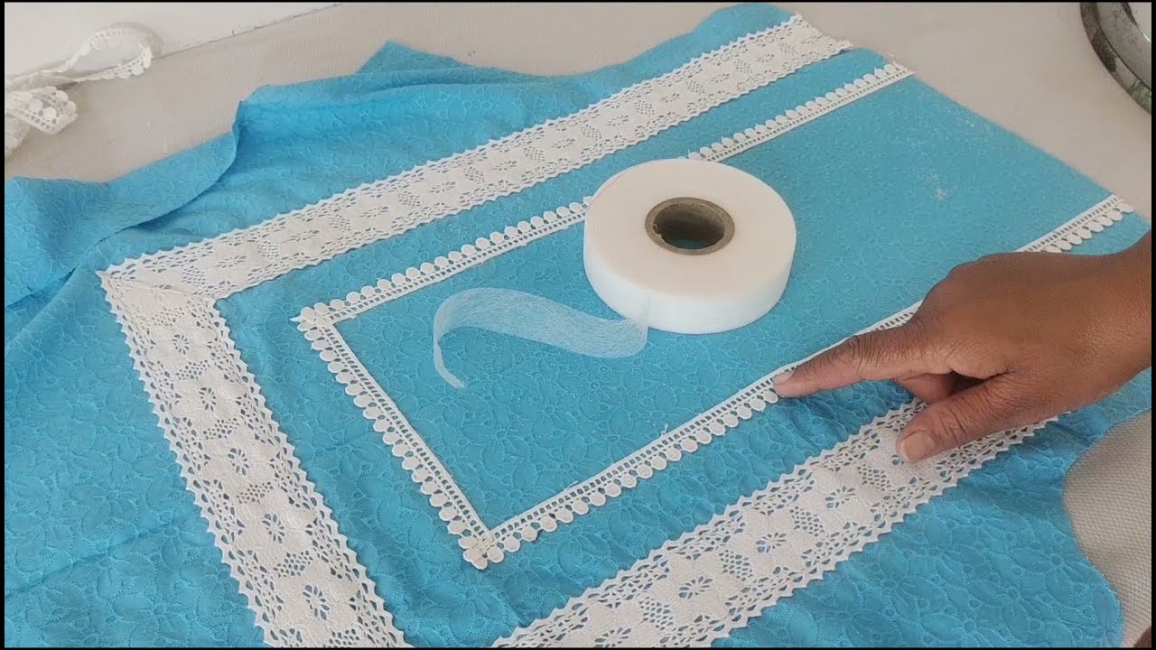 How to Attach Lace on Dresses 👗 With double sided Tape sewing tips for beginners