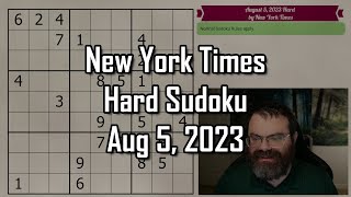 NYT Hard Sudoku Walkthrough | Aug 5, 2023