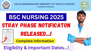 ⚡ Knruhs Bsc Nursing Stray phase Web Options Notificaton 💥 | KNRUHS bsc nursing web options 2025