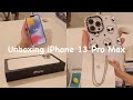 iPhone 13 pro max silver unboxing 🍎 (aesthetic)